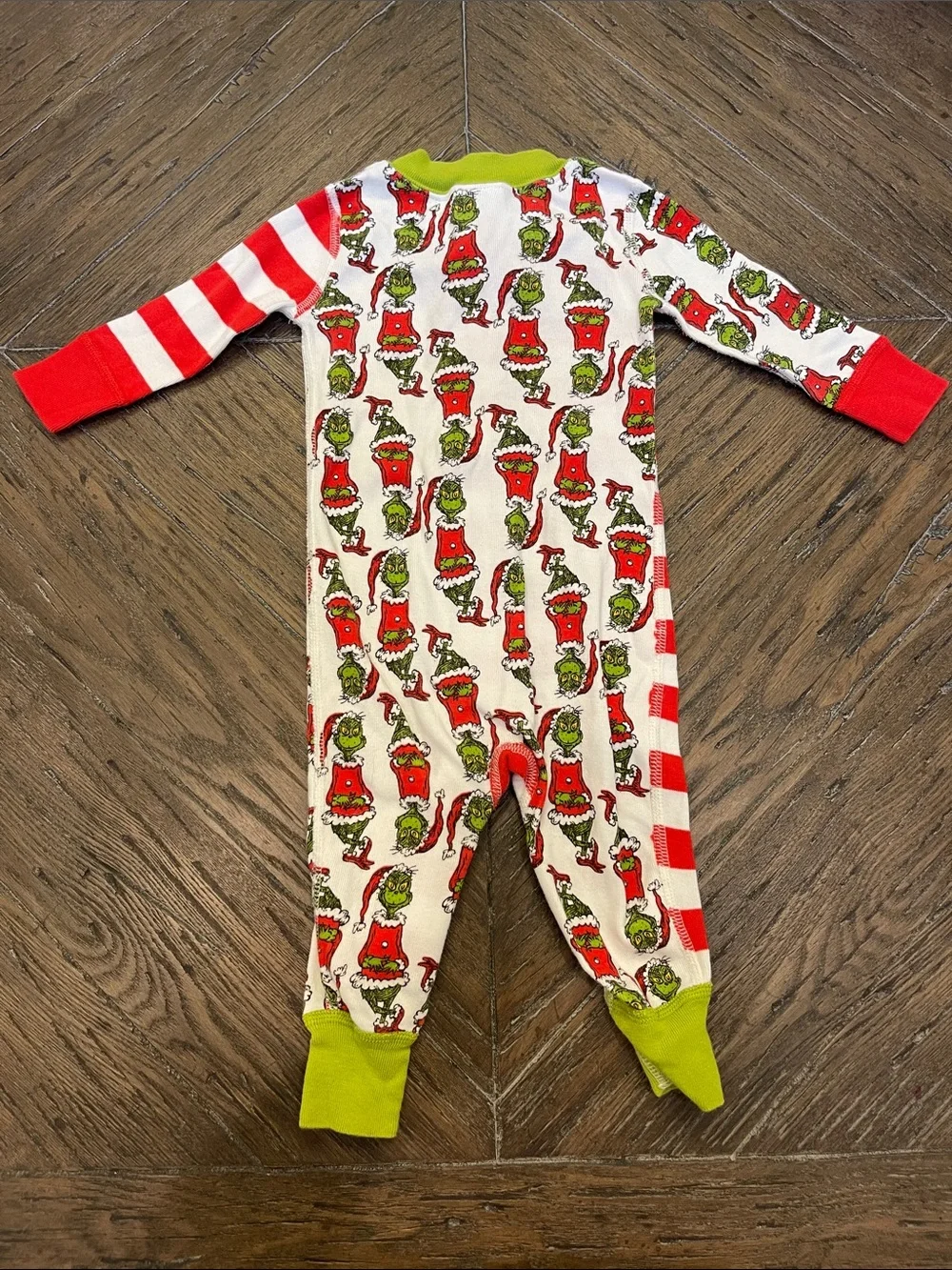 Hanna Andersson Grinch Holiday One-Piece Sleeper 3-6M